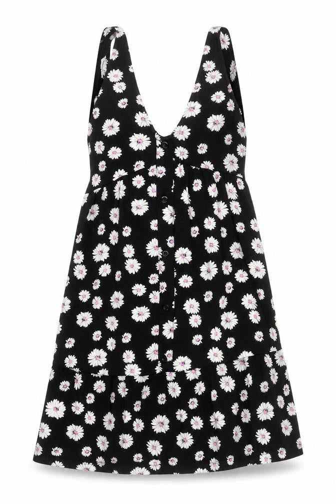 ASOS Women’s Black Floral Petite Dress Size 6 V-Neck Sleeveless