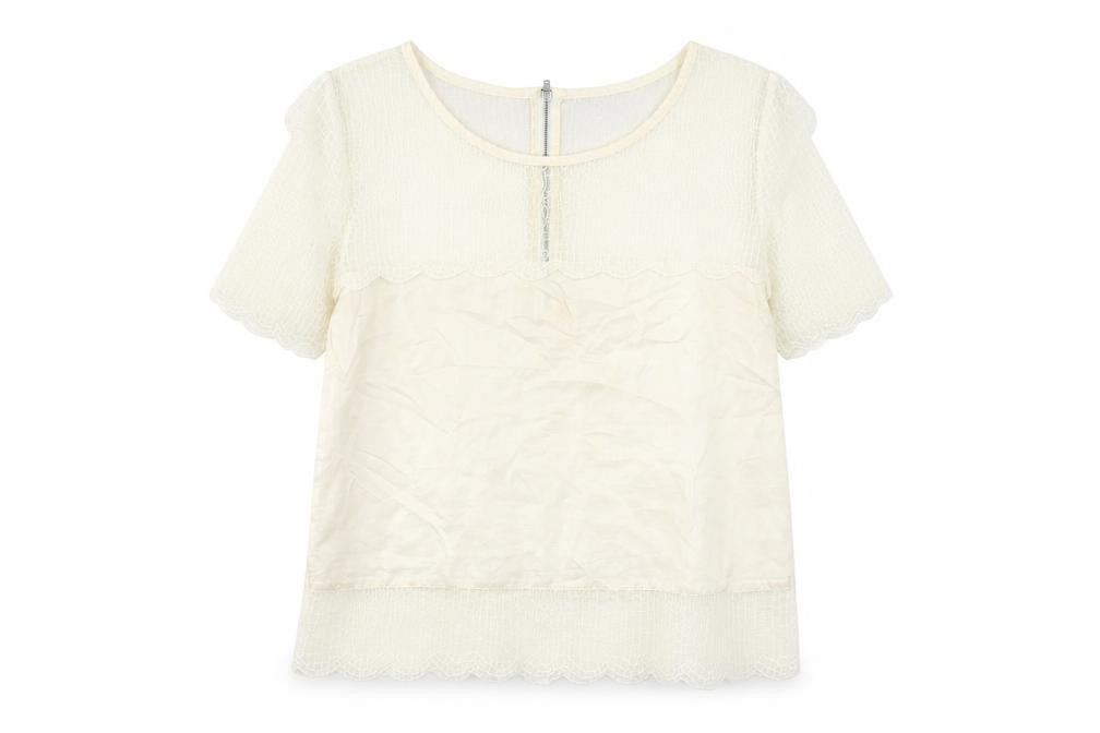 The Kooples Womens Ivory Lace Blouse XL Tunic Style Casual Top