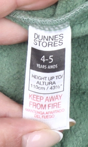 Additional view of Dunnes girls’ green pullover sweatshirt 4-5 years nature print