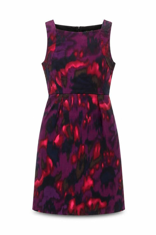 Theory Women’s Purple Tie Dye Silk Sheath Dress Size 10 Party Cocktail