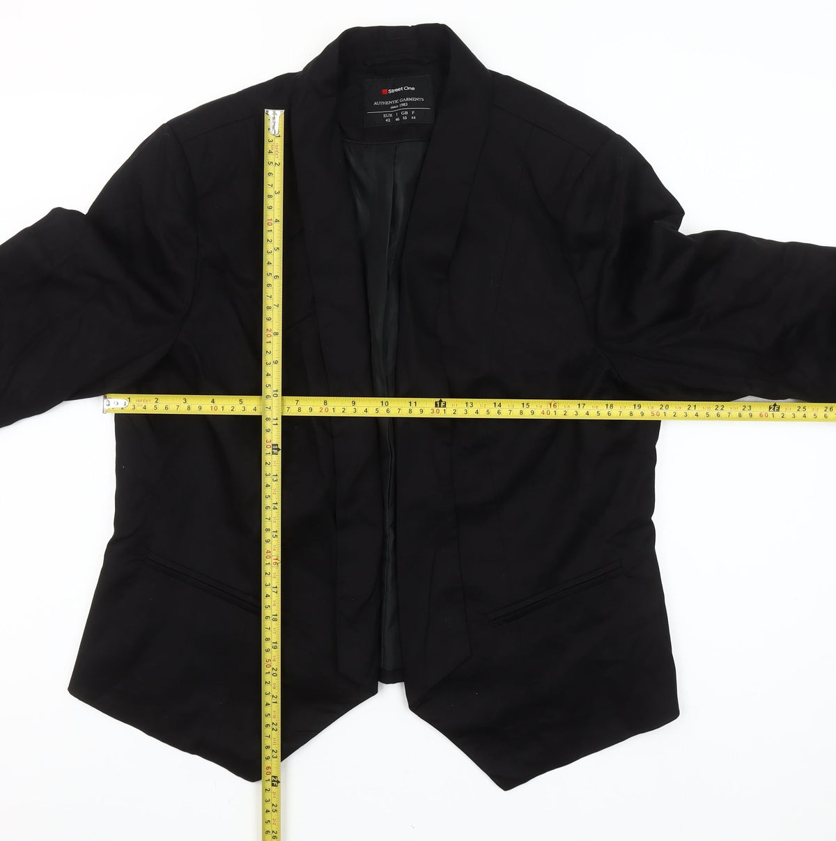 Street One Womens Black Size 16 Shawl Lapel Blazer Jacket