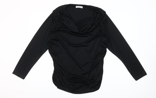 Gallery Women’s Black XL Cowl Neck Long Sleeve Blouse