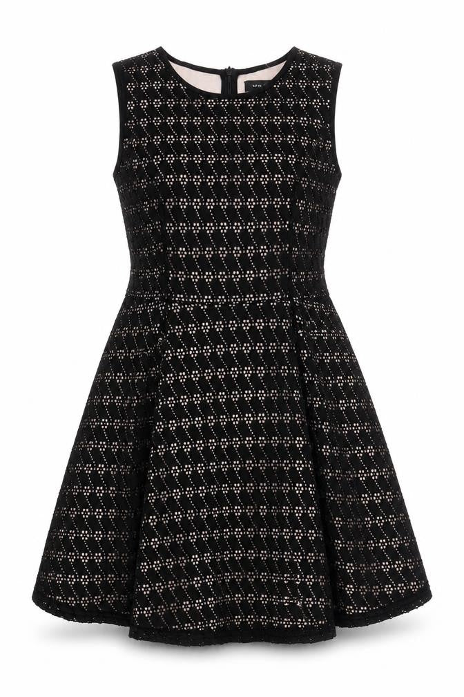 New Look Womens Black Size 12 A-Line Sleeveless Lace Dress