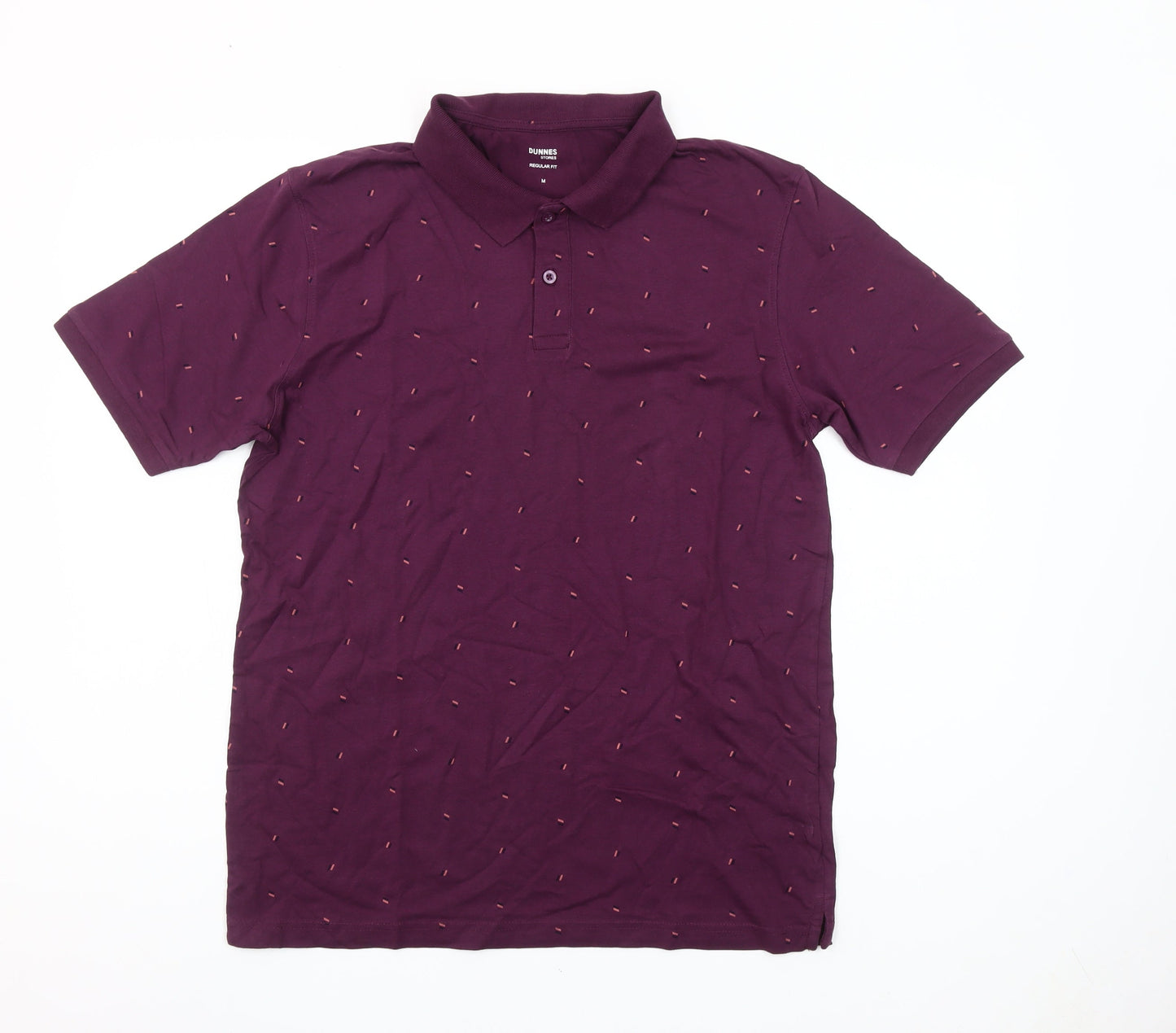 Dunnes Stores Men’s Purple Cotton Polo Shirt Size M Regular Fit
