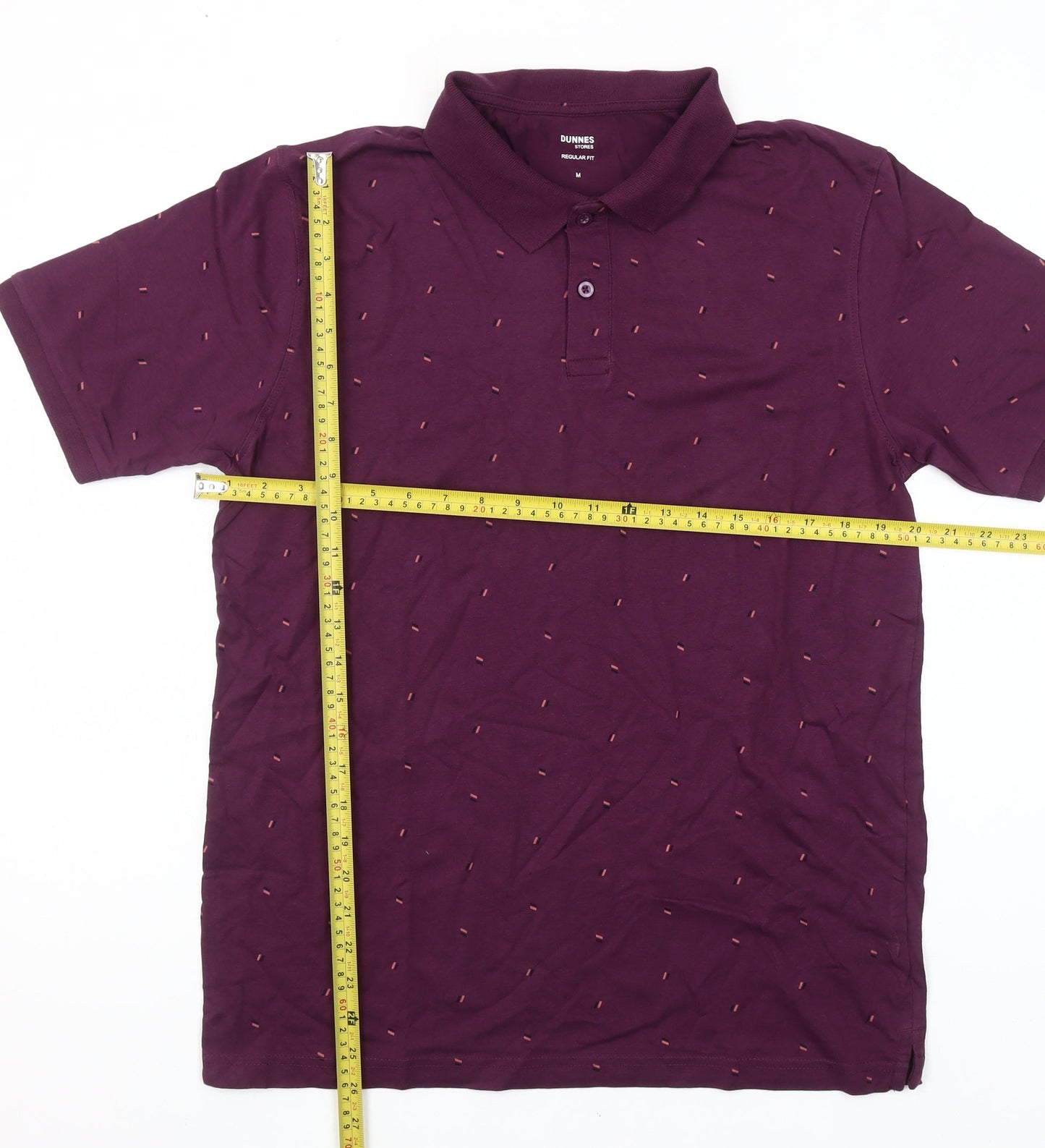 Dunnes Stores Men’s Purple Cotton Polo Shirt Size M Regular Fit