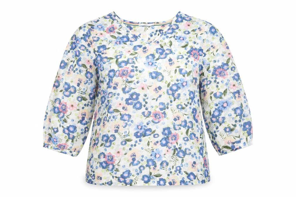 Front view of Cecil women’s multicoloured floral cotton tunic blouse s