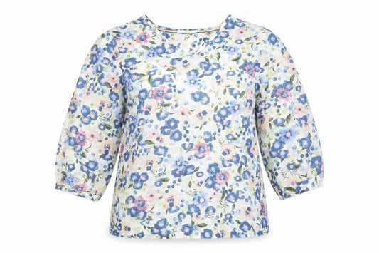 Front view of Cecil women’s multicoloured floral cotton tunic blouse s