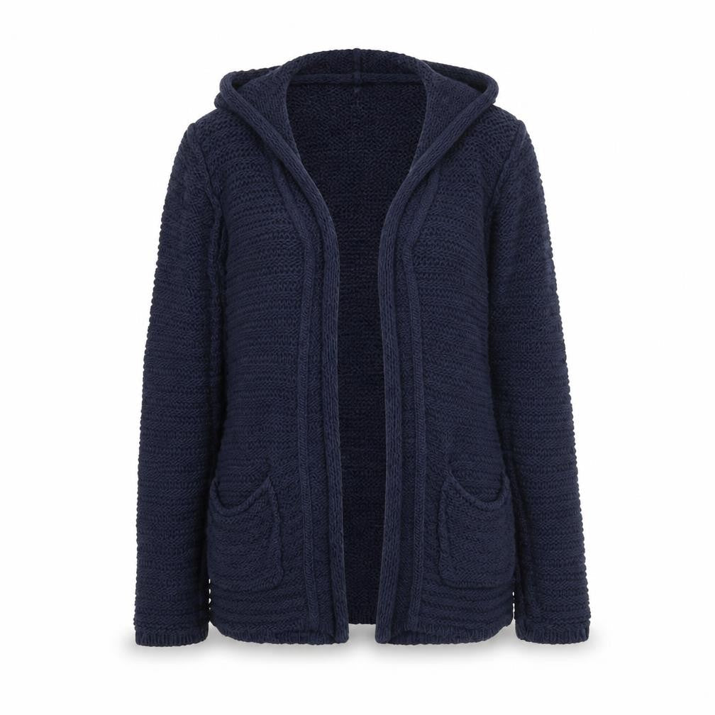 Lucky Brand Women’s Blue Knit Hooded Cardigan Jumper Size M