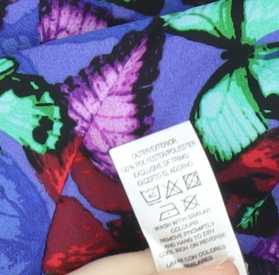 Dunnes Womens Multicoloured Butterfly Blouse Size 14 Tunic Top
