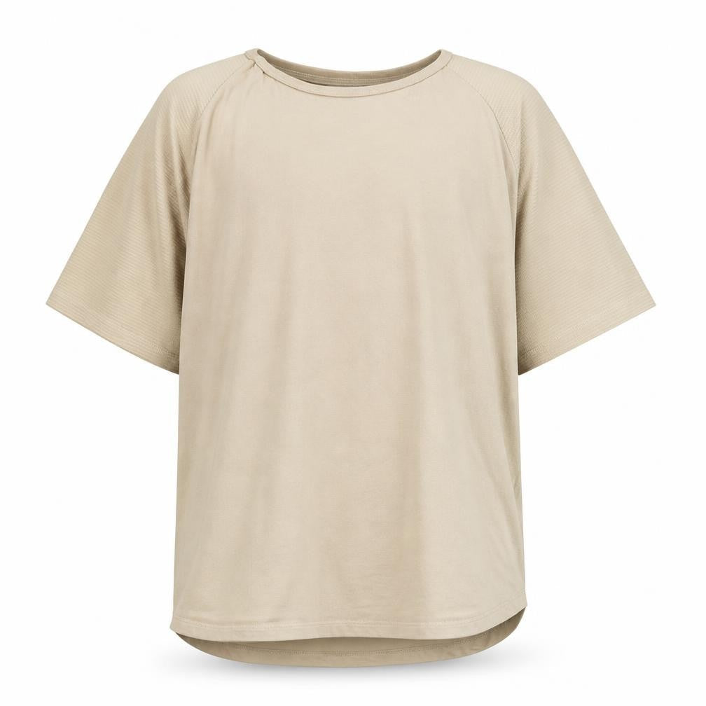 Bershka Men’s Beige Regular Fit Short Sleeve Cotton T-Shirt L