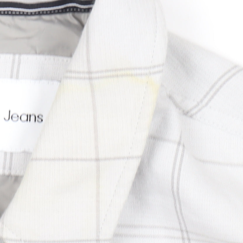 Calvin Klein Jeans Men's White Check Cotton Jacket Size S