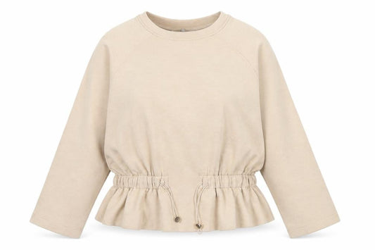 Paul Costelloe Living Women’s Beige Sweatshirt Size 12 Drawstring Hem