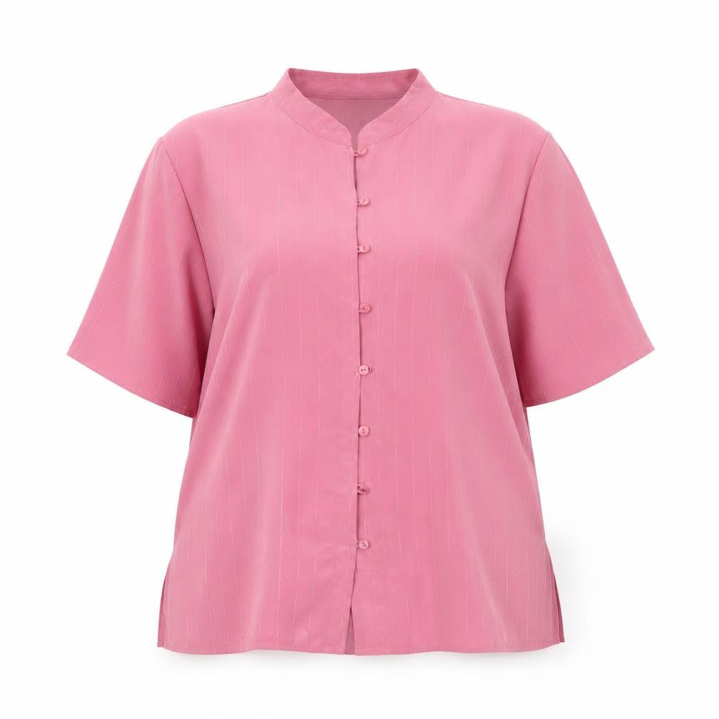 Marks & Spencer Women’s Pink Button-Up Shirt UK 14 Short Sleeve