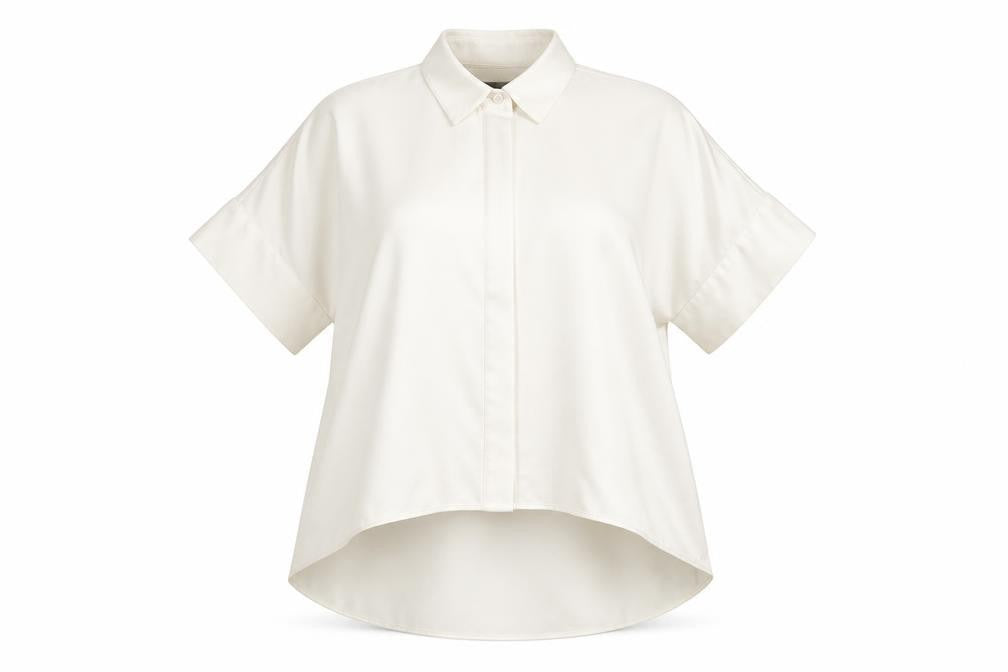 Alice + Olivia Women White XS Collared Button-Up Tunic Shirt Satin