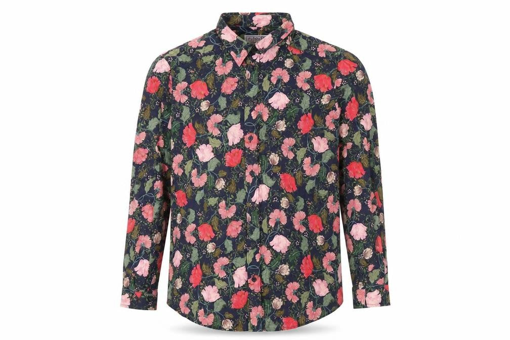 Country Collection Men's Multicolour Floral Viscose Shirt Size 16 L/S