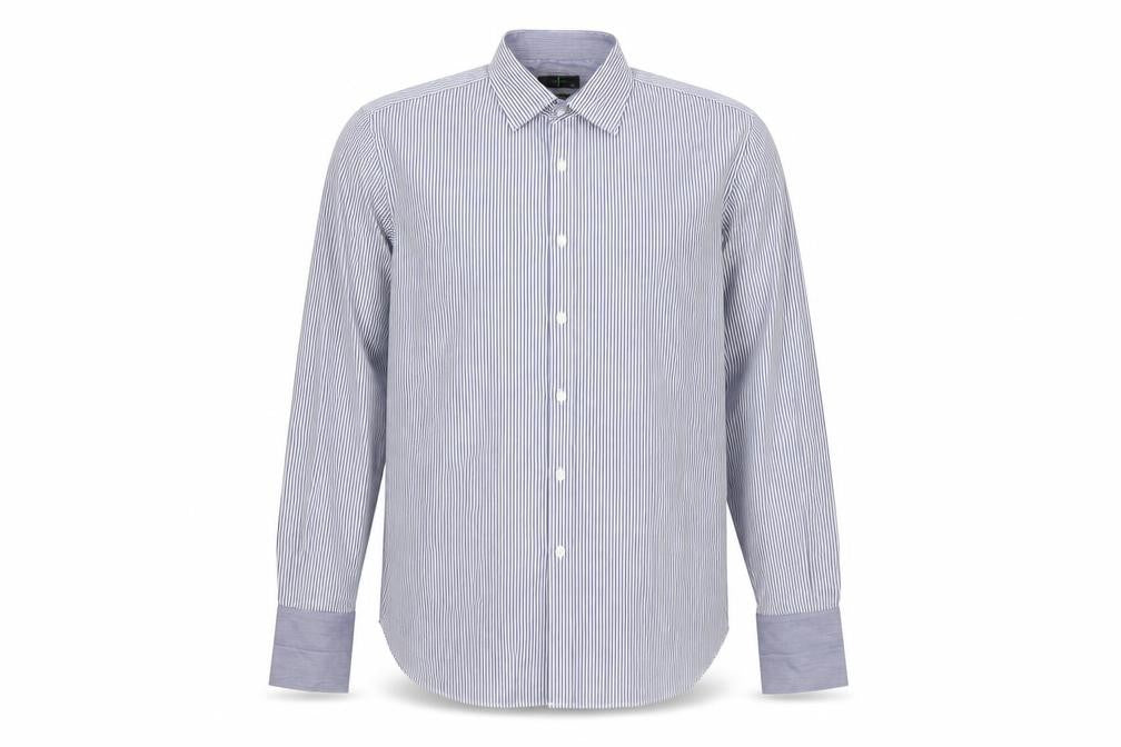 Jasper Conran Men’s Blue Striped Dress Shirt 18” Collar Classic Fit