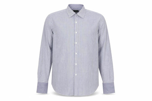 Jasper Conran Men’s Blue Striped Dress Shirt 18” Collar Classic Fit