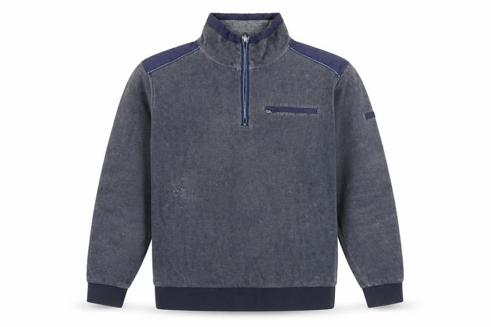 Pre End Mens Blue Quarter Zip Sweatshirt Size L Cotton Blend
