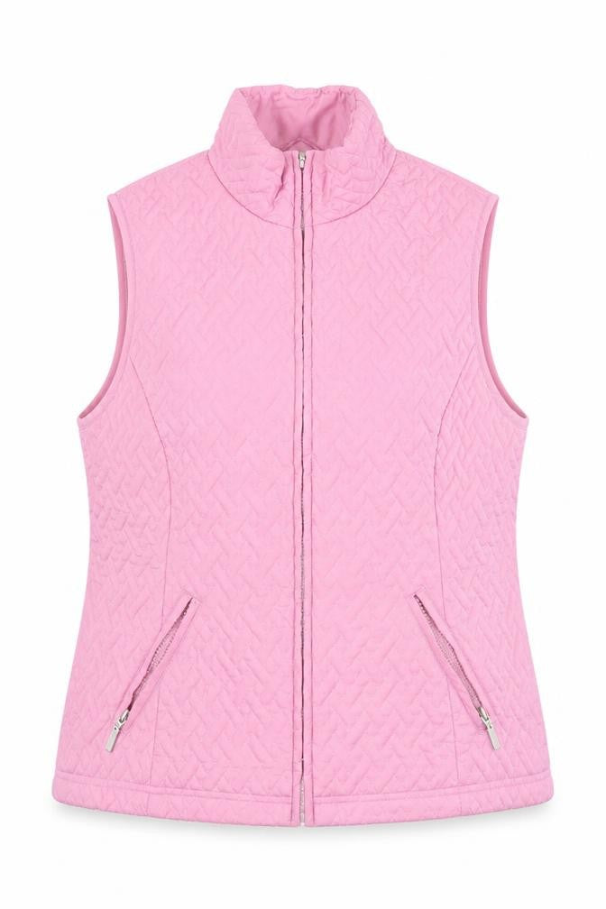 Pure & Natural Womens Pink Quilted Waistcoat Bodywarmer M