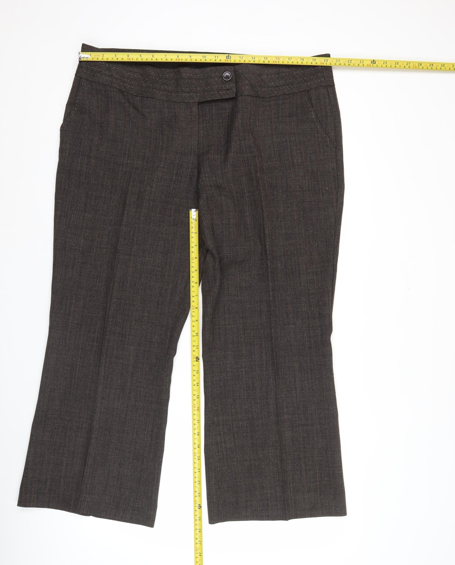 F&F Women’s Brown Straight Leg Dress Pants Size 20R Workwear