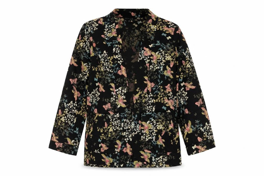 New Look Women’s Black Floral Butterfly Cardigan Size 10 Collared