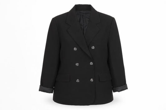 Boohoo Women’s Black Size 10 Double-Breasted Blazer Jacket