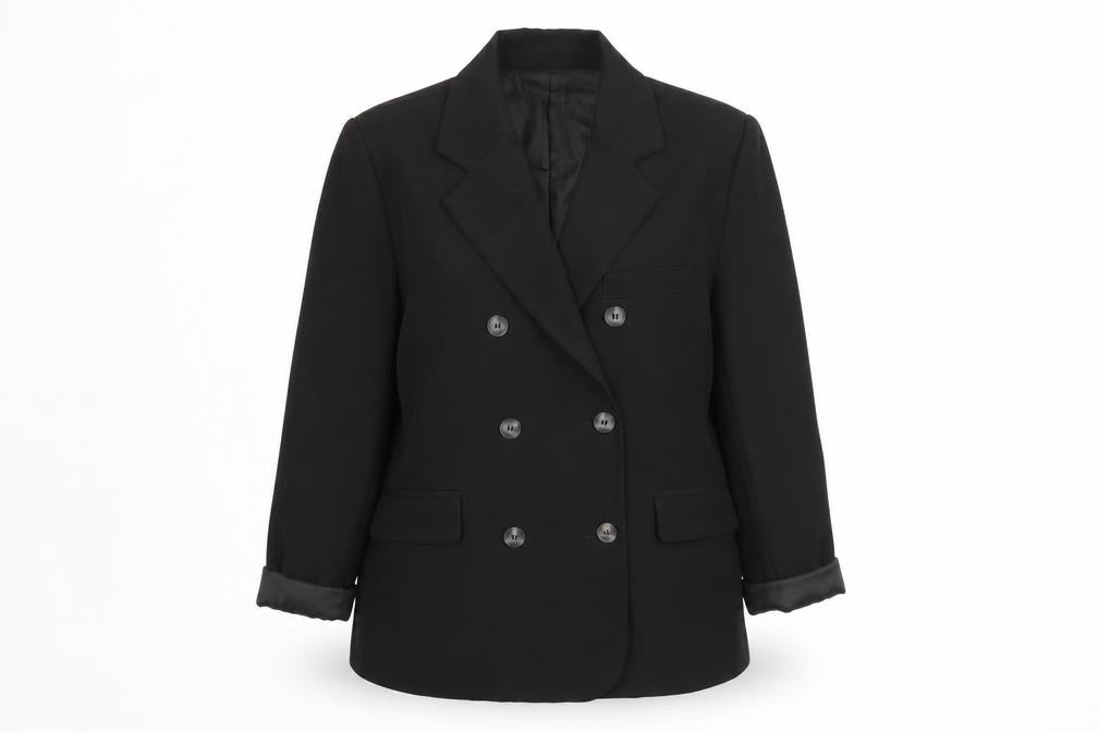 Boohoo Women’s Black Size 10 Double-Breasted Blazer Jacket