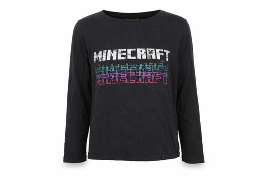 Marks and Spencer Teens Black Minecraft Long Sleeve T-Shirt Size 10
