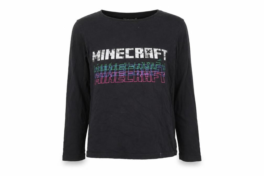 Marks & Spencer Teens Black Minecraft Long Sleeve T-Shirt Size 10
