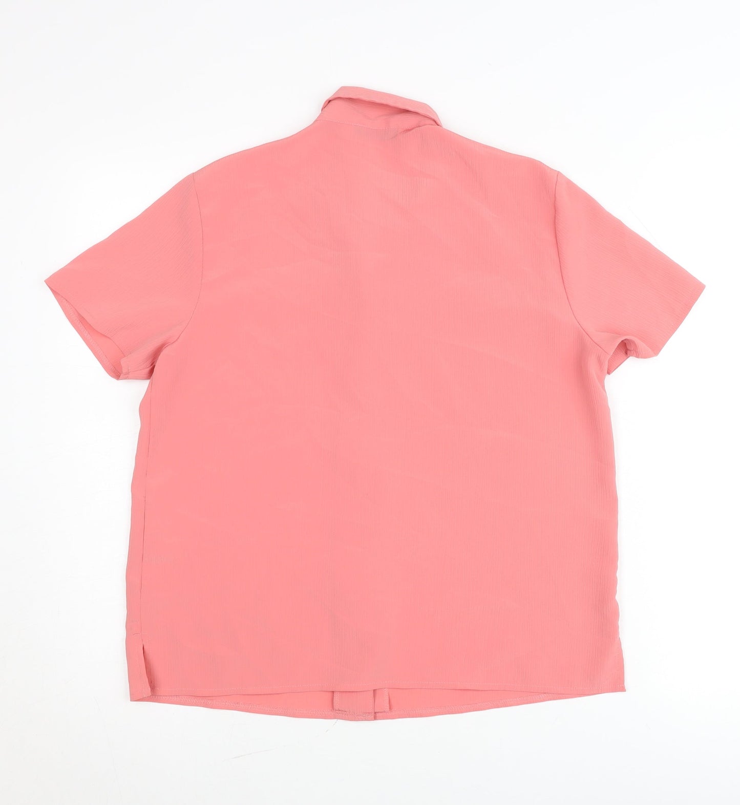 BHS Womens Pink Size 14 Button-Up Short Sleeve Collared Shirt