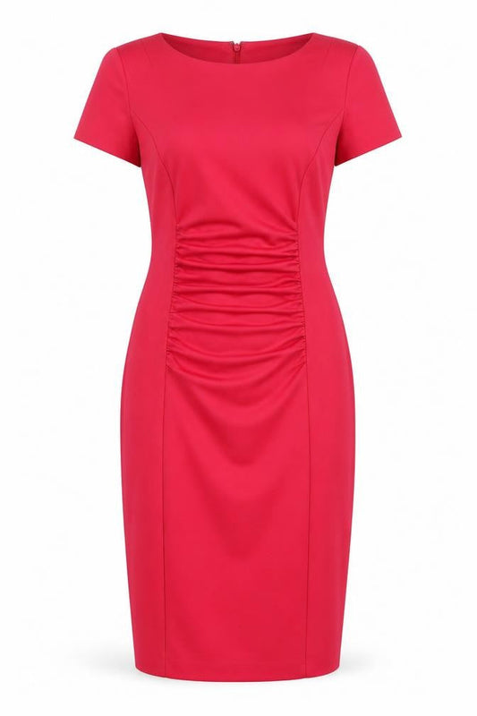 South Women’s Red Sheath Dress Size 8 Knee Length Short Sleeve