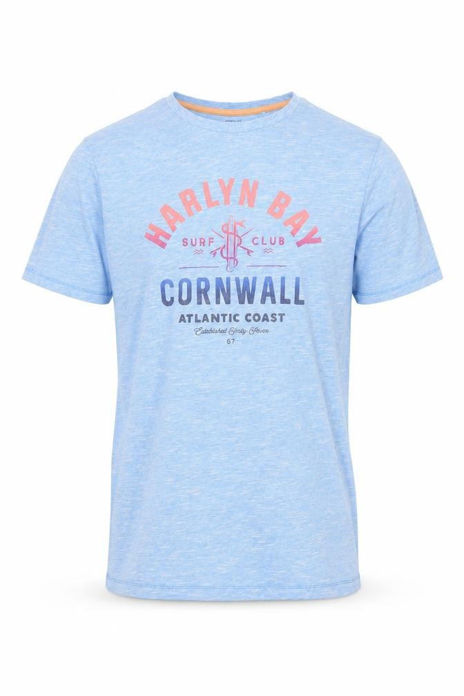 Next Men Blue S Regular Fit Cotton Graphic Surf T-Shirt