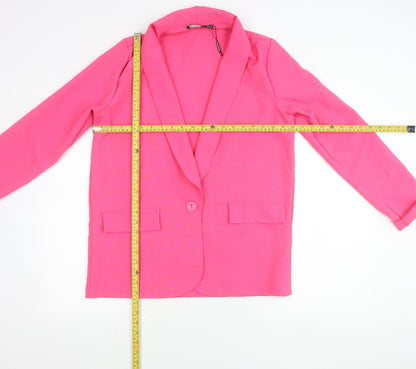 PRETTYLITTLETHING Womens Pink UK 6 Shawl Collar Blazer Jacket