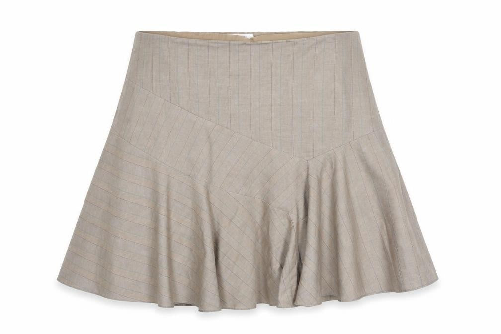 Next Women Beige Striped Flare Skirt Size 20 Knee Length Workwear