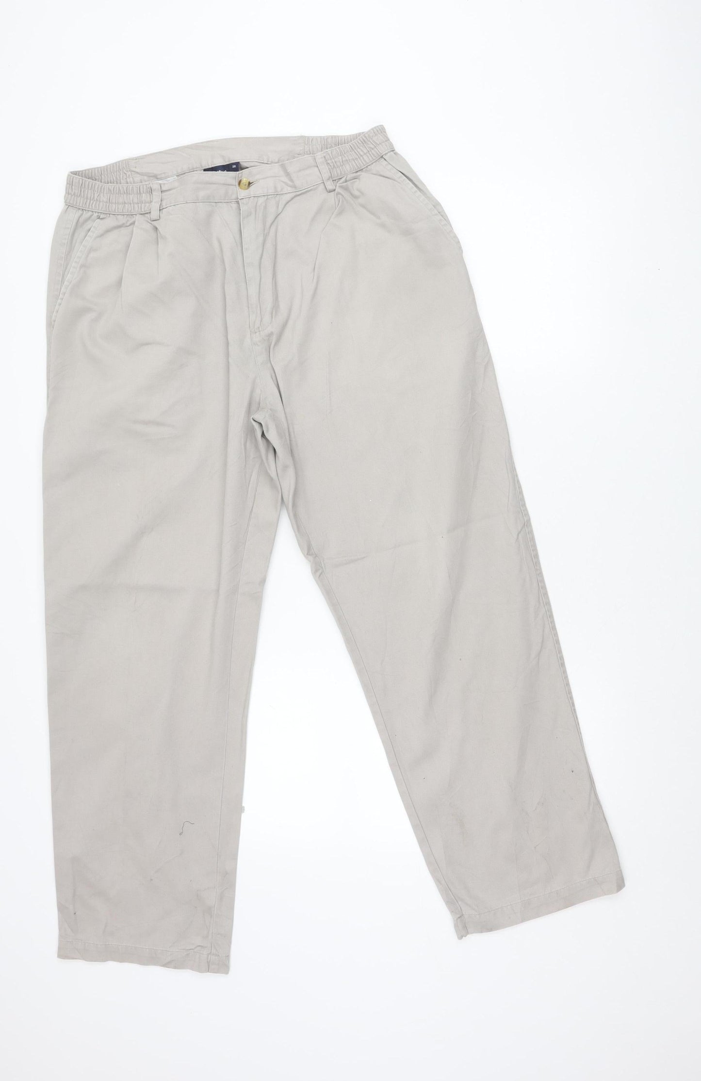 Cotton Traders Men’s Beige 36 Chino Trousers Regular Fit Casual