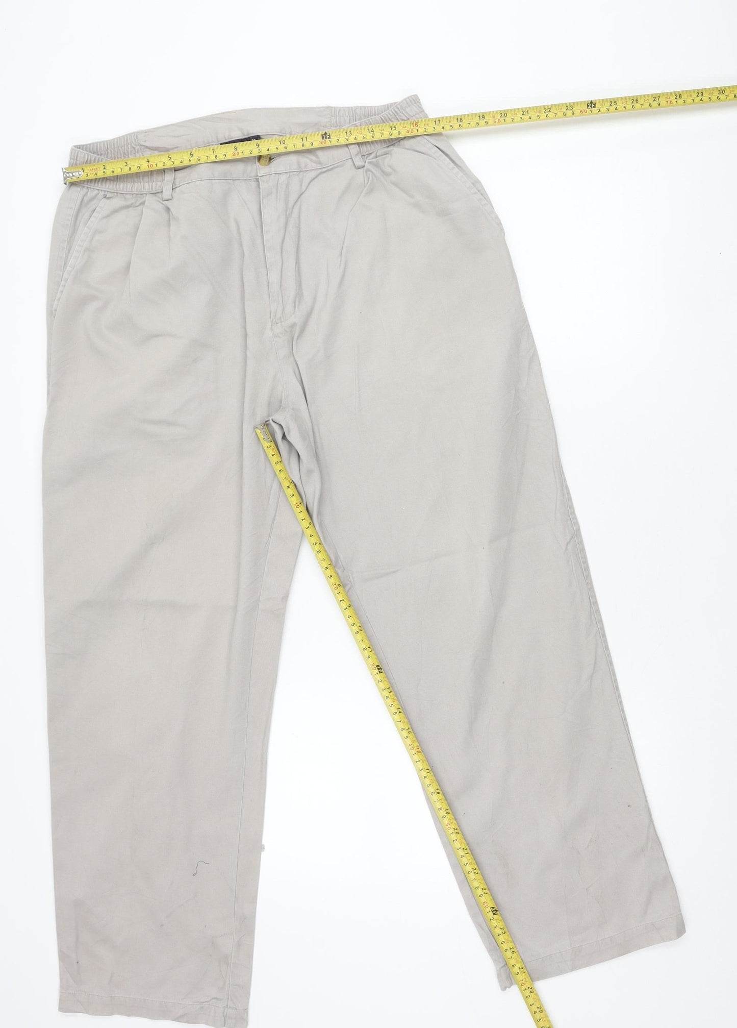 Cotton Traders Men’s Beige 36 Chino Trousers Regular Fit Casual