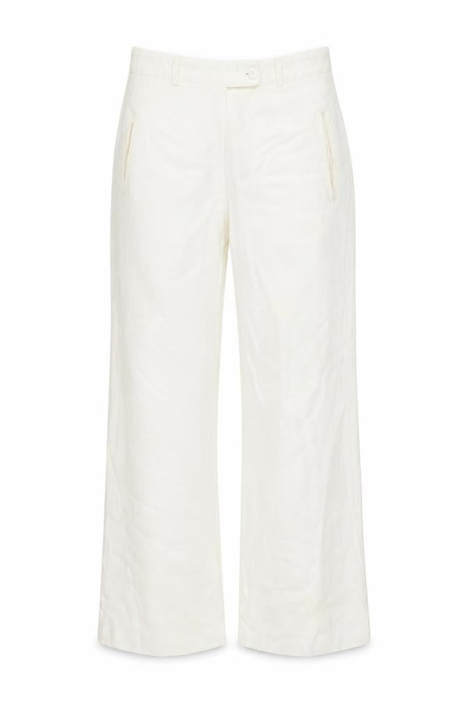 Deborah Veale Womens Ivory Size 10 Straight Corduroy Trousers
