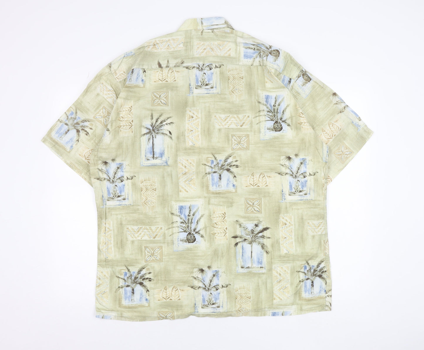 Batik Bay Men's Beige Hawaiian Cotton Shirt L Short Sleeve