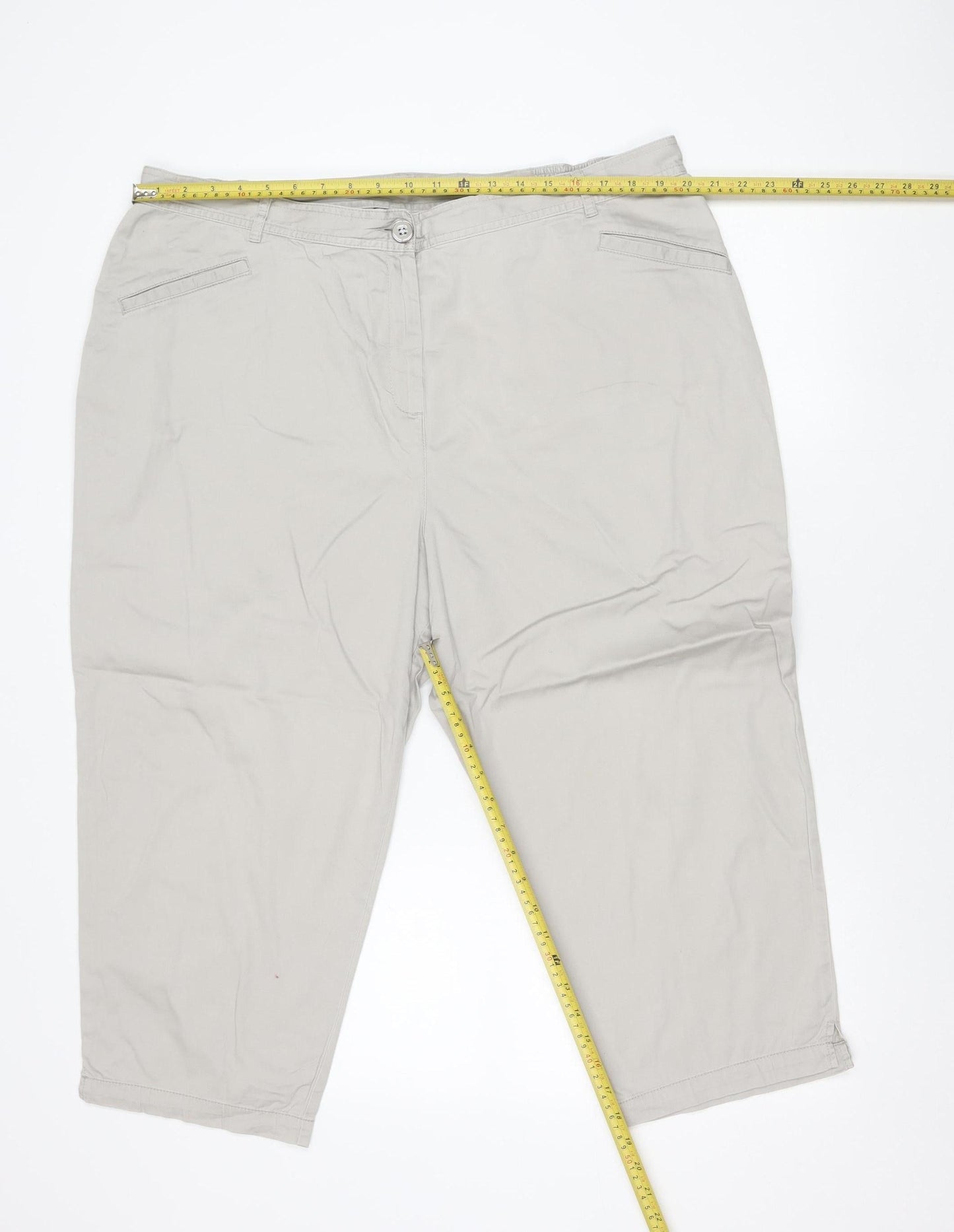 Marks and Spencer Womens Beige Chino Trousers Size 20 Regular