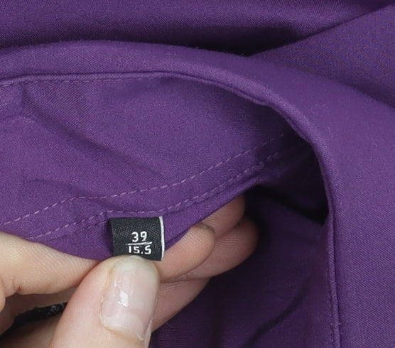 Moss London Men’s Purple Extra Slim Fit Long Sleeve Shirt 15.5