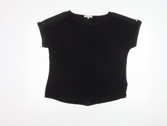 Oasis Women’s Black Boat Neck Jersey T-Shirt Size L