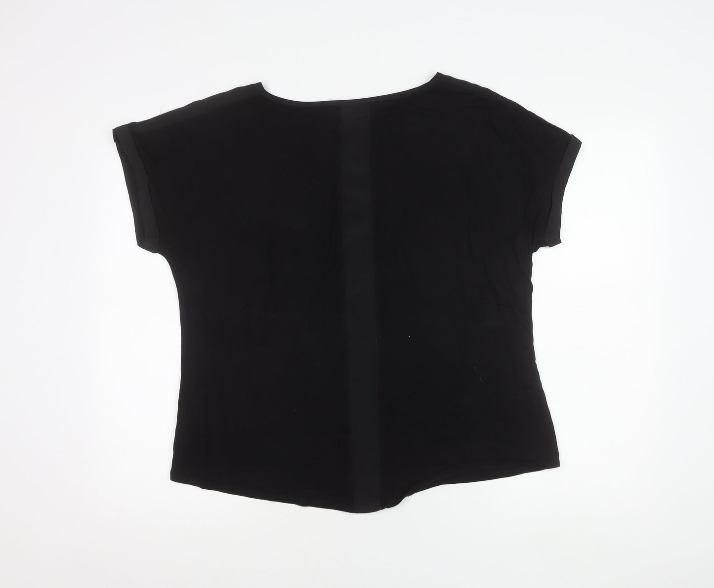 Oasis Women’s Black Boat Neck Jersey T-Shirt Size L
