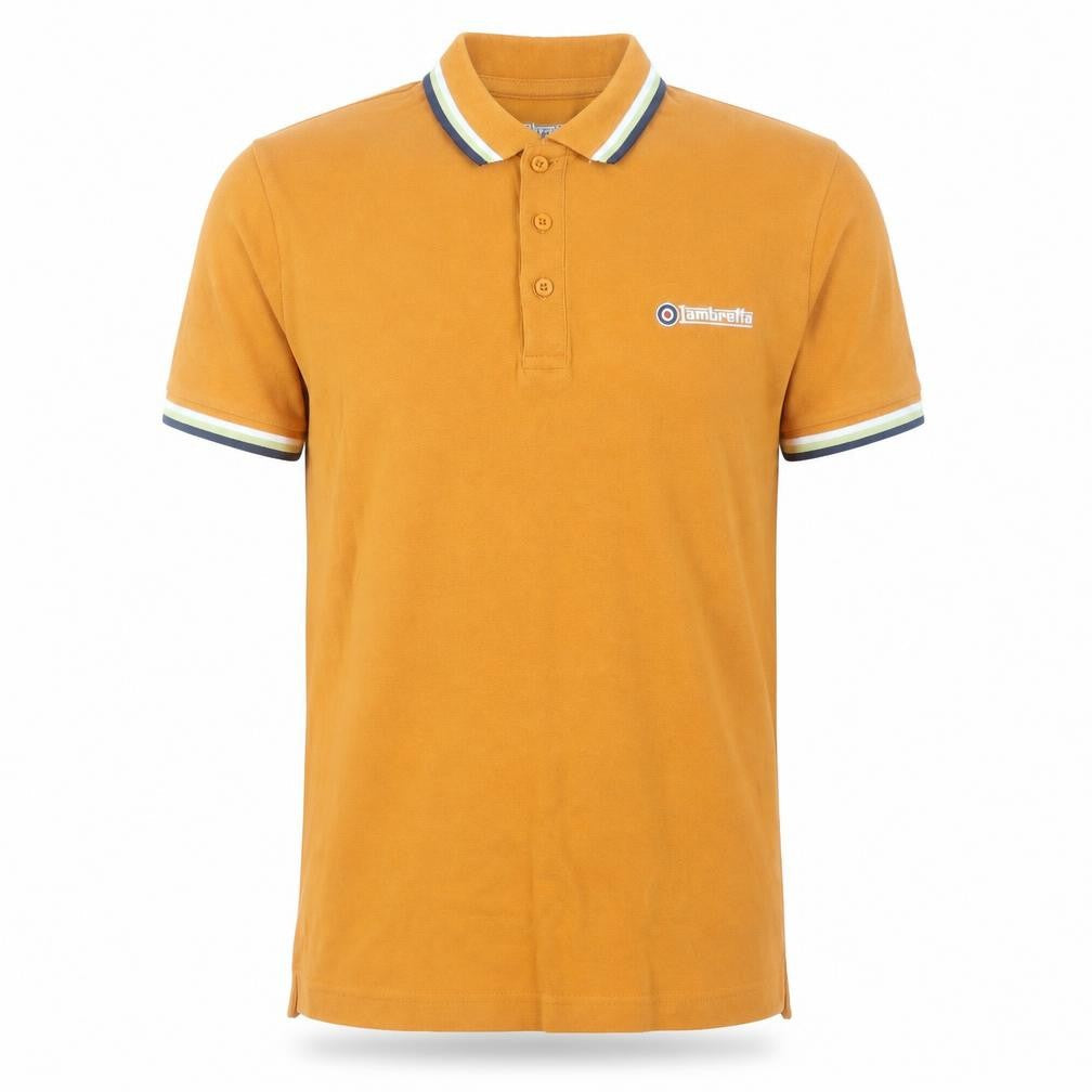 Lambretta Men’s Orange Small Polo Shirt Cotton Retro Casual