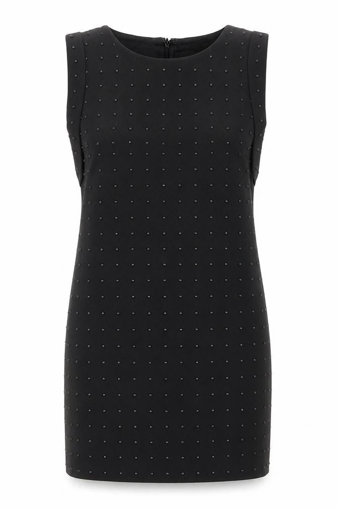 Warehouse Women’s Black Beaded Sheath Dress Size 8 Party Knee Length