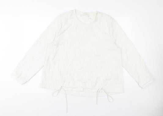 Carolyn Donnelly Women White L Long Sleeve Polyester Blouse