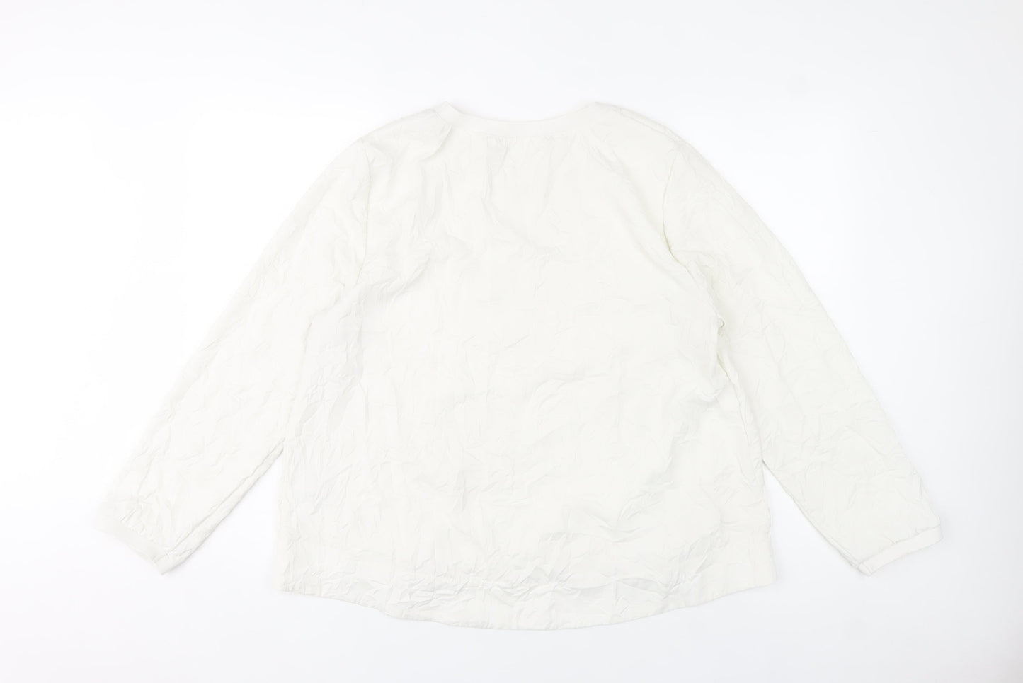 Carolyn Donnelly Women White L Long Sleeve Polyester Blouse