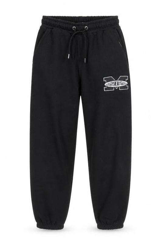 Front view of boohooMAN men’s black xs sweatpants joggers casual fleece