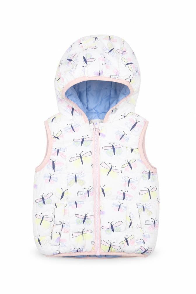 Young Dimension Girls Multicoloured 12-18M Puffer Jacket Hooded Butterfly Print