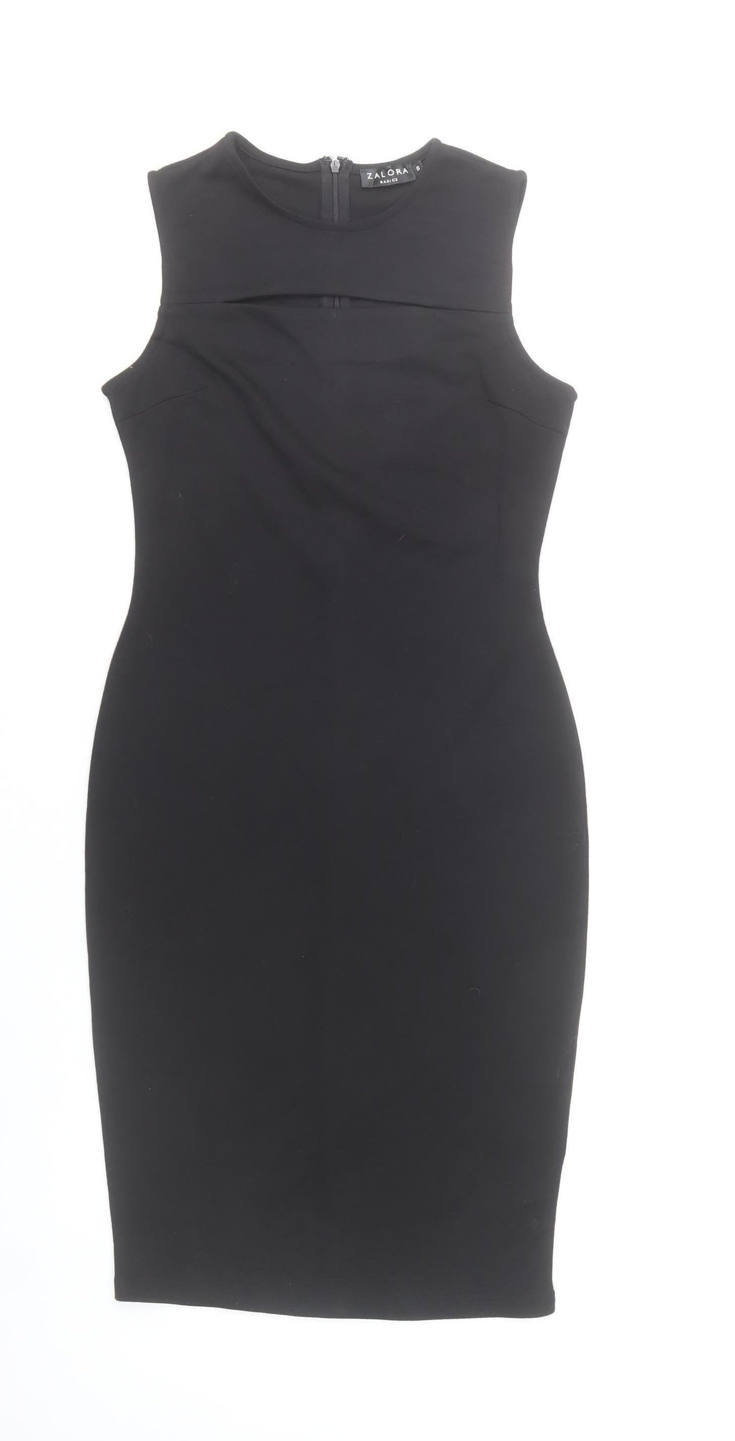 Zalora Women’s Black Sleeveless Bodycon Dress Size S Knee Length