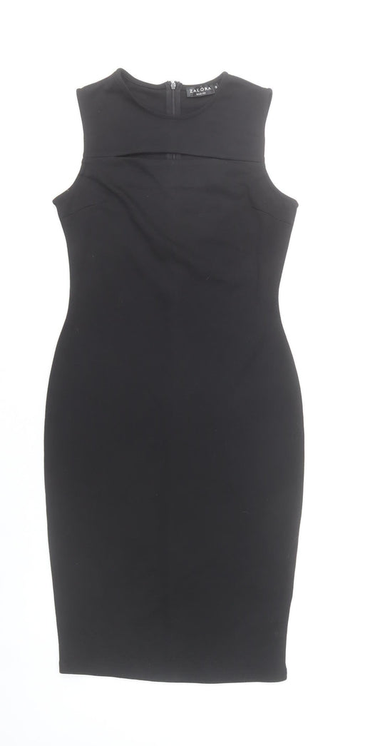 Zalora Women’s Black Sleeveless Bodycon Dress Size S Knee Length